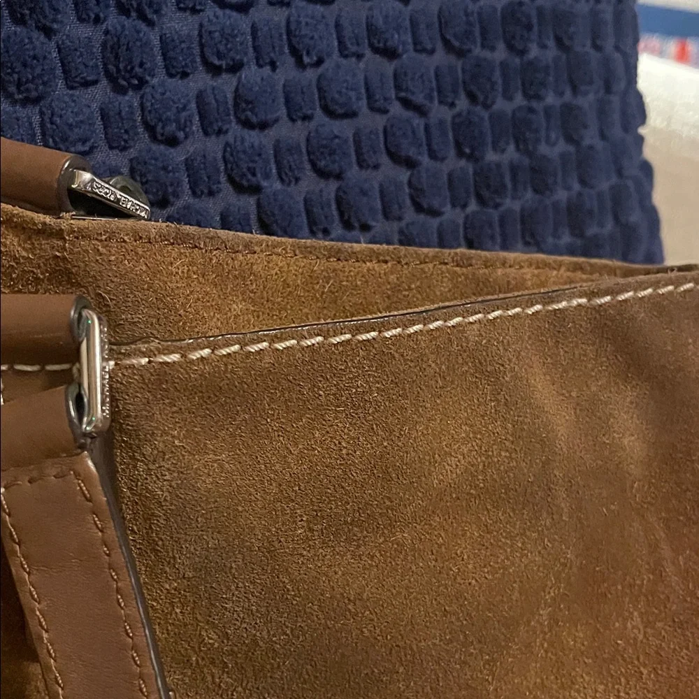 Michael Kors Brown Suede and Leather Tote Bag - Picture 4 of 16